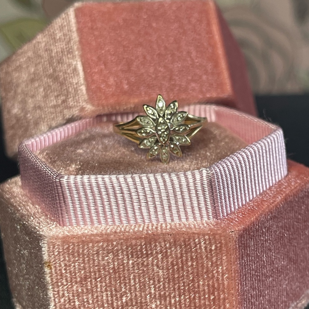 Diamond Flower Gold Ring